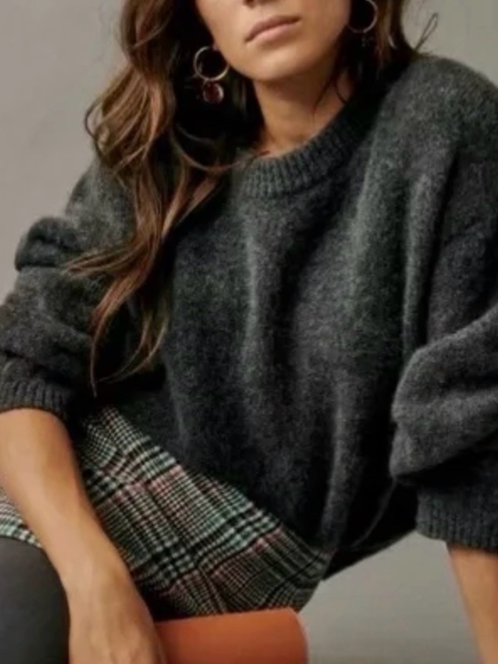 Sezane Amiel jumper Charcoal grey Crewneck Women's Sweater alpaca